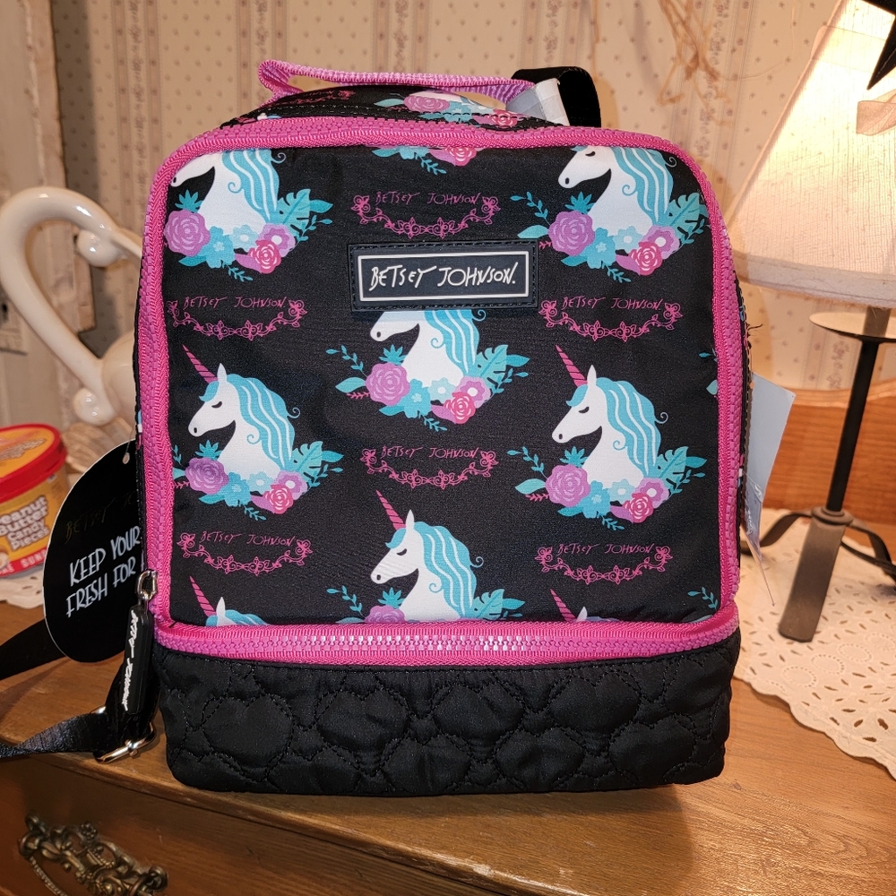 Betsey Johnson Unicorn Lunch cross body bag tote cold hot food storage TBJ-0224